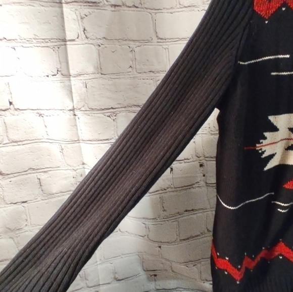 Chaps Womens Aztec Print Black Full Zip Sweater Jacket XL - Picture 12 of 15